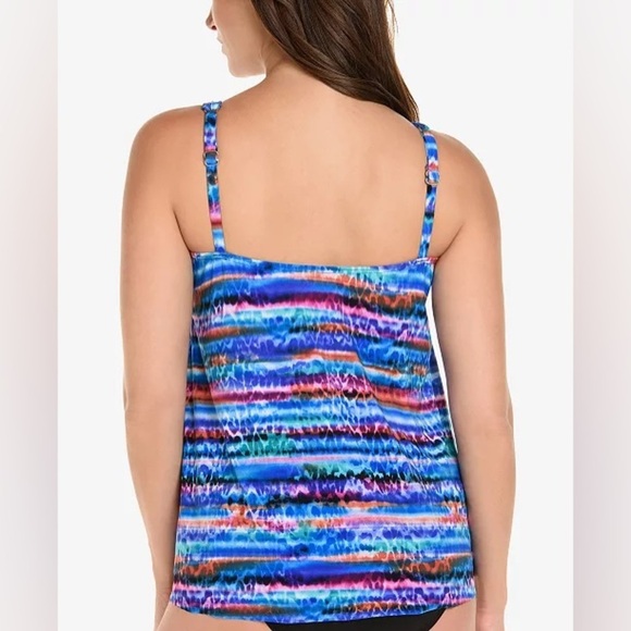 Colorful Striped Women's Swim Top - Picture 2 of 14